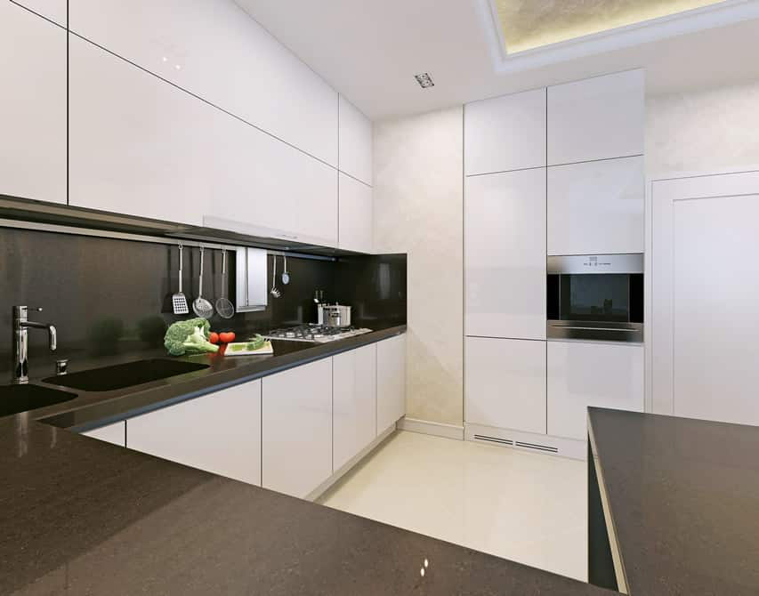 Model Dapur Minimalis Ukuran 2x3 Hitam & Putih