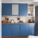 Inspirasi Dapur Minimalis 1x1 Warna Biru