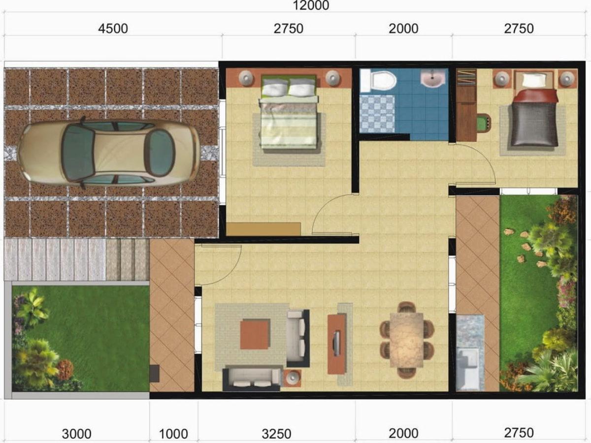 98 Foto Gambar Desain Rumah Minimalis 2 Kamar Ukuran 7x9 Wajib Di...