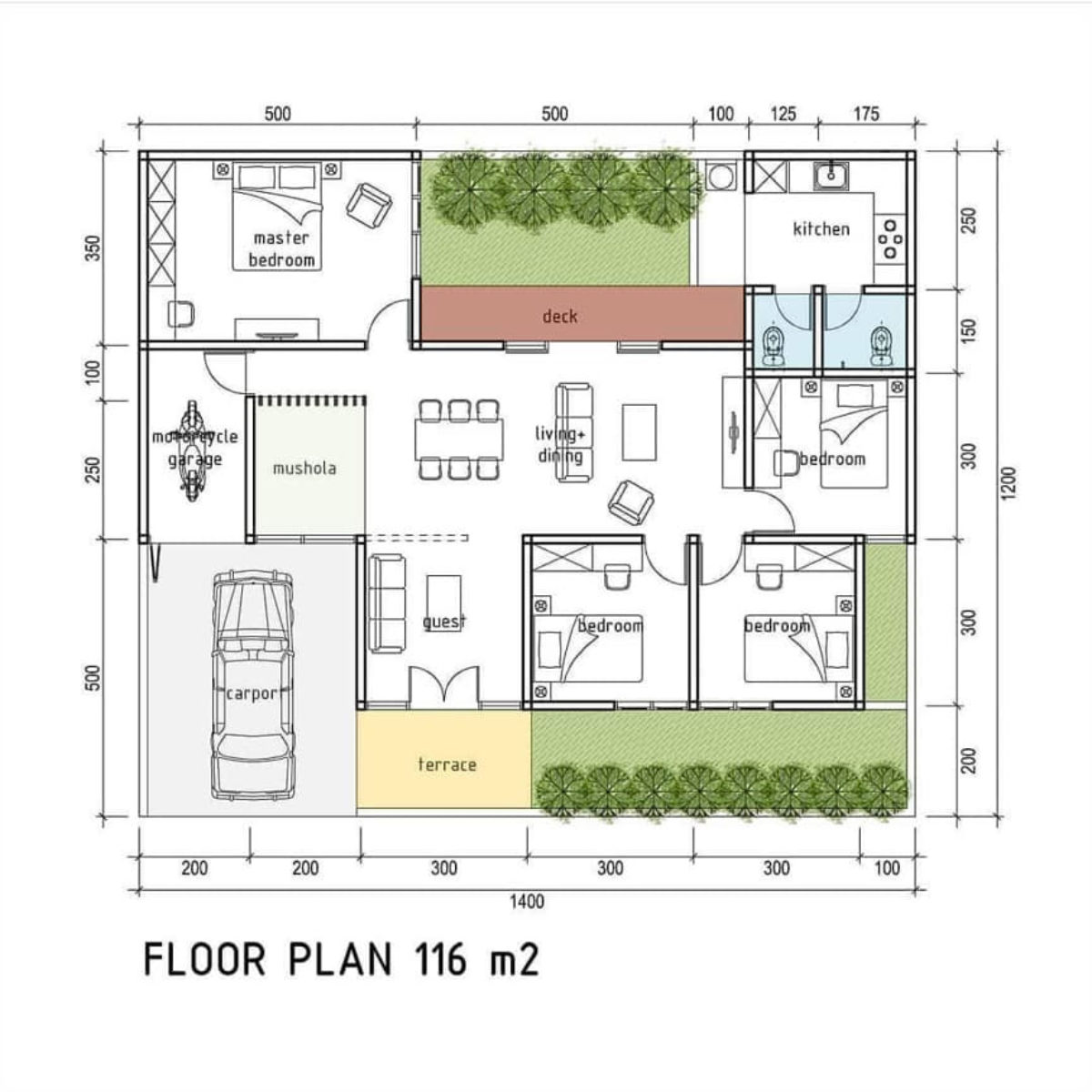 Denah Rumah 4 Kamar 1 Mushola Dan Tips Membuat Mushola Di Rumah - Denah Rumah 3 Kamar Tidur 1 Mushola