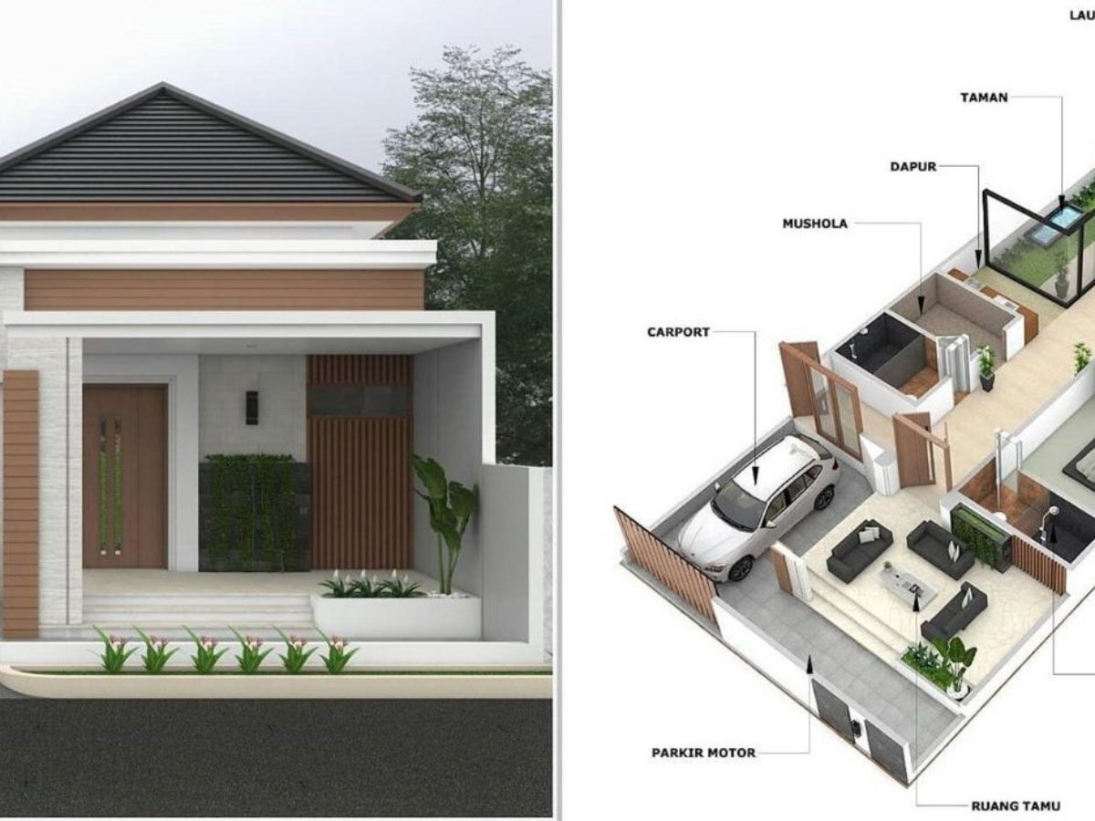 Idea Denah Rumah 3 Kamar Tidur 1 Mushola 1 Garasi Minimalis - Denah Rumah 3 Kamar 1 Lantai