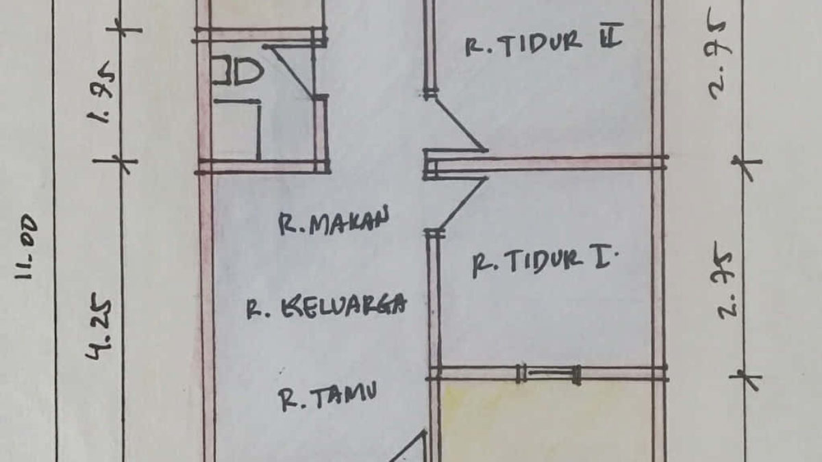 20 Idea Denah Rumah Type 36 Tanah 70 - Contoh Denah Rumah Skala 1 100