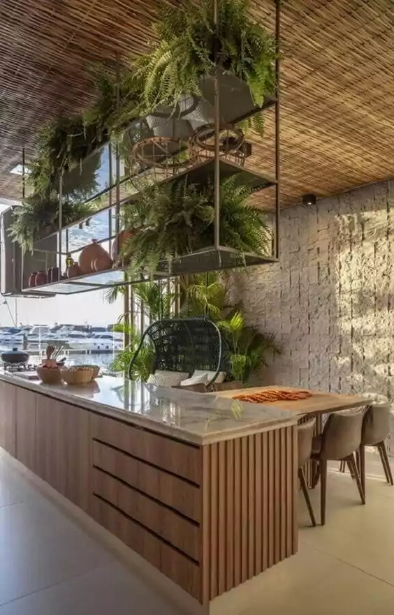 Contoh Dapur Terbuka Dengan Taman