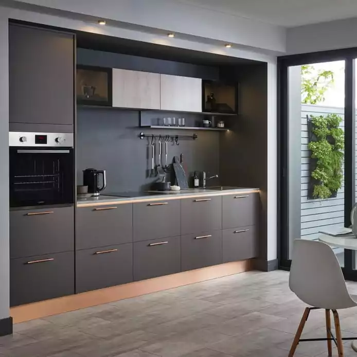 Inspirasi Dapur Minimalis 2x1 Hitam