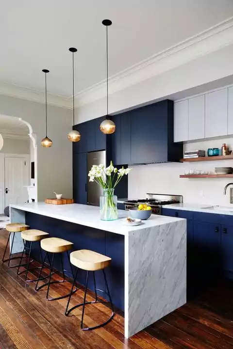 Inspirasi Dapur Minimalis Warna Biru 3x3