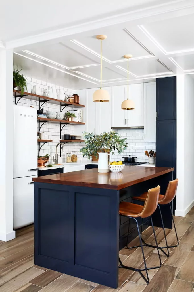 Model Dapur Minimalis Warna Biru 3x3