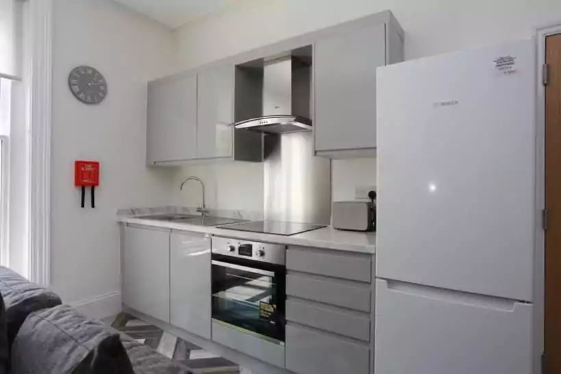 Model Dapur Minimalis 1x1 Abu-Abu