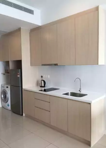 Model Dapur Minimalis 1x1 Motif Kayu