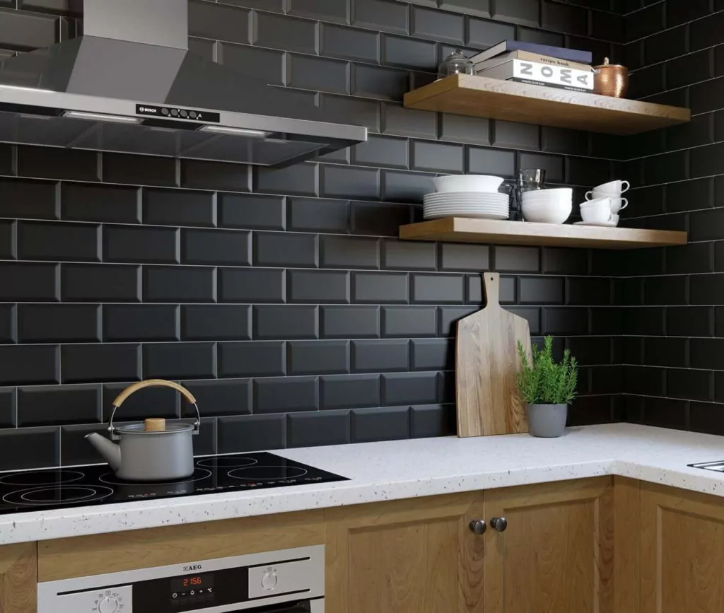 Motif Keramik Dinding Dapur Hitam Batu Bata
