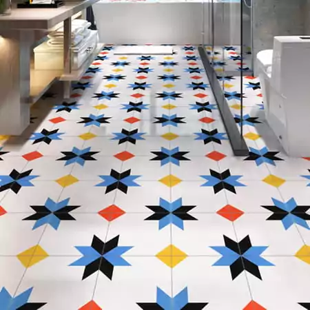 Foto Keramik Lantia Dapur Motif Bunga