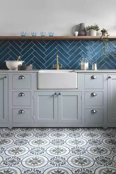 Gambar Keramik Dinding Dapur Warna Biru