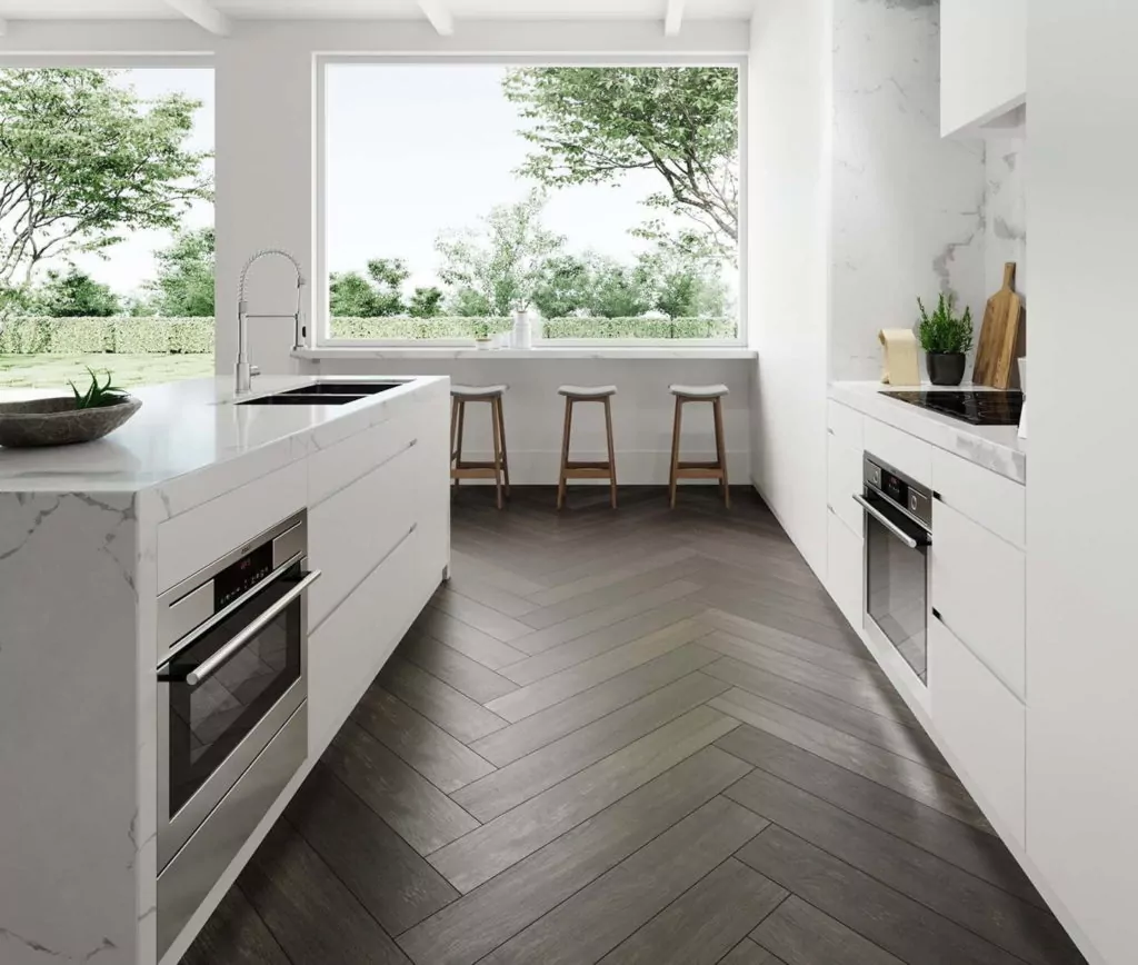 Keramik Lantai Dapur Motif Kayu HItam