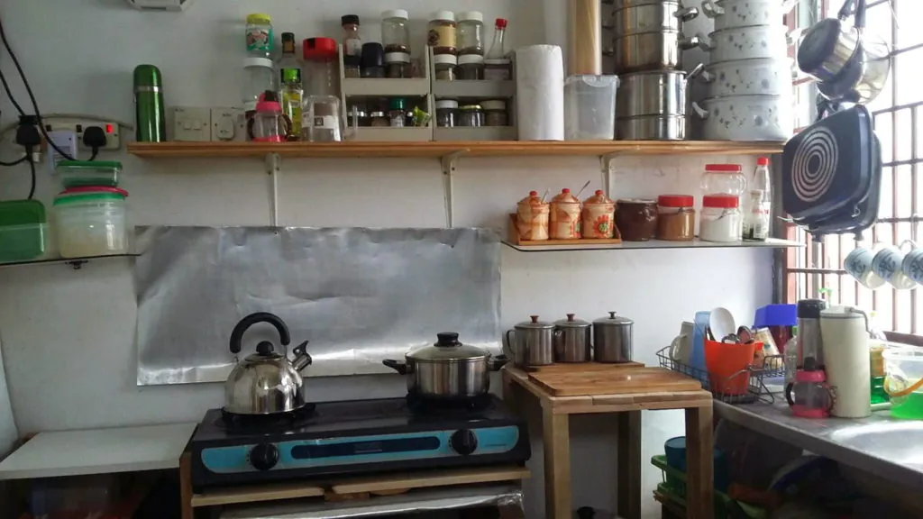 dapur cantik sederhana di kampung