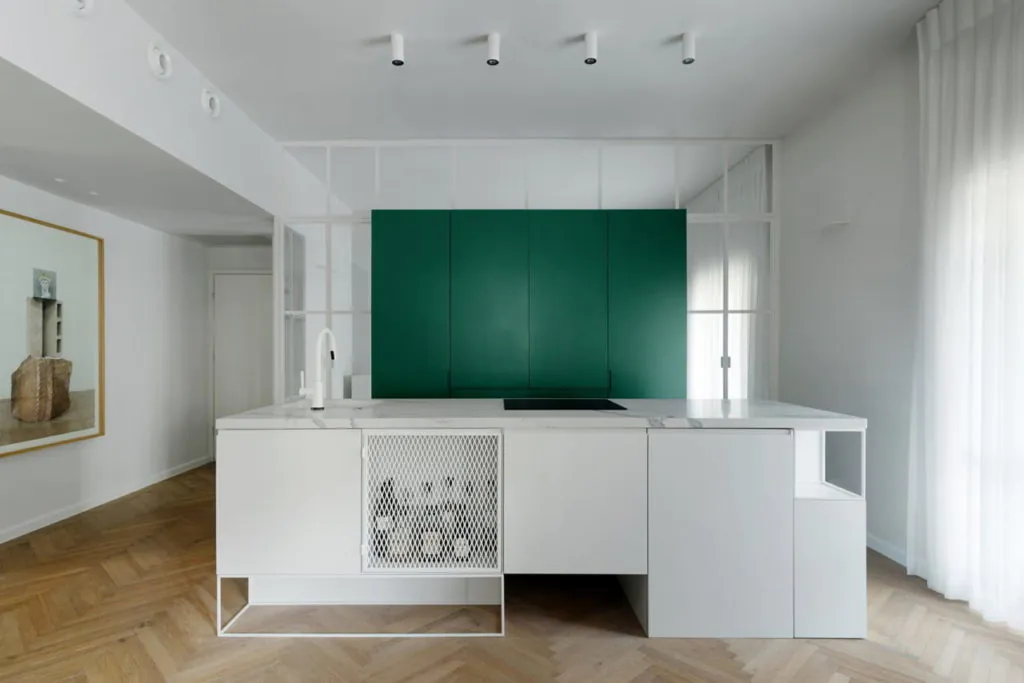 meja dapur granit putih
