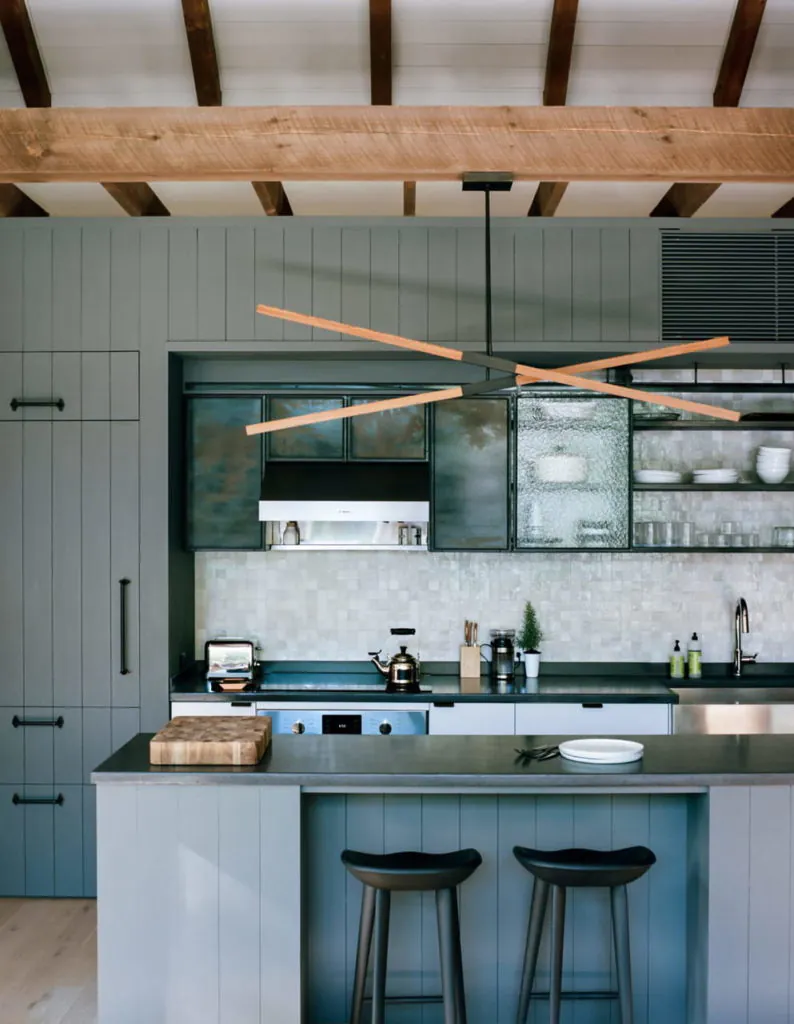 meja dapur granit warna hijau tosca