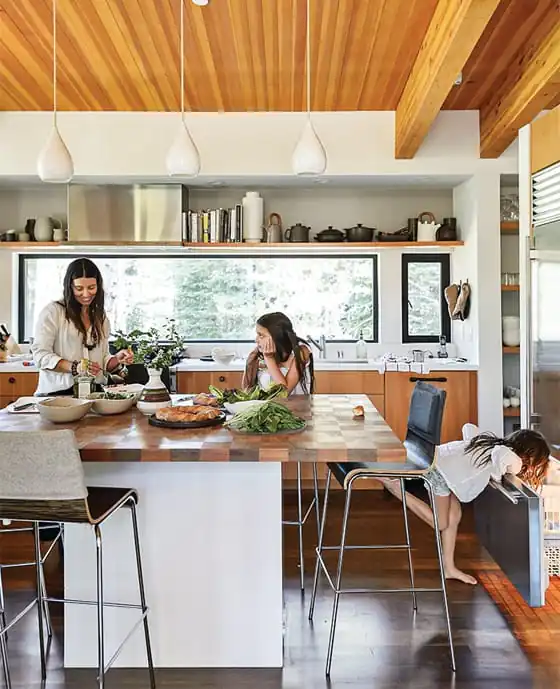 meja dapur kayu modern