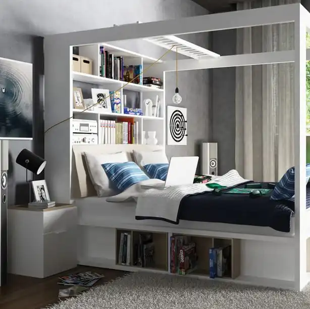 banner dekorasi kamar tidur sempit