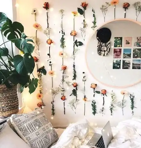 dekor kamar aesthetic bunga