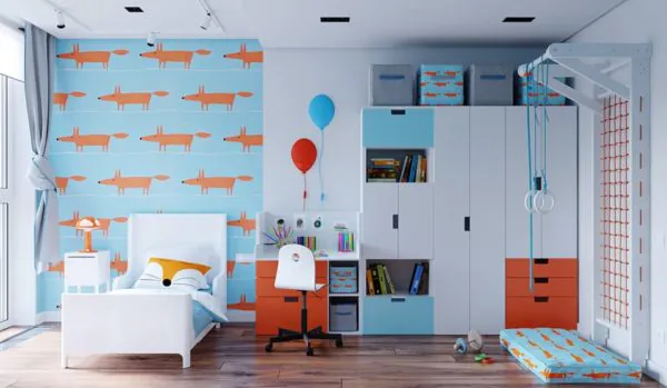dekor kamar anak warna biru