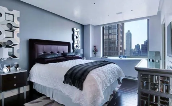 dekor kamar kontemporer biru putih