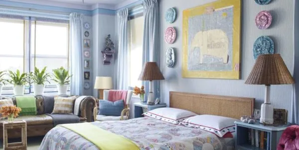 dekorasi kamar anak warna biru