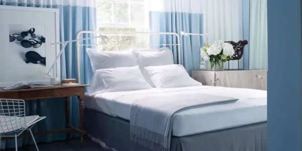 dekorasi kamar biru sederhana