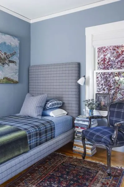 dekorasi kamar cowo warna biru