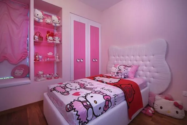 dekorasi kamar hello kitty minimalis