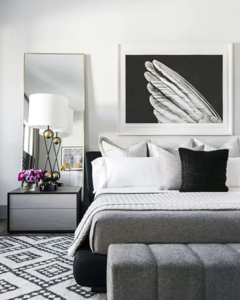 dekorasi kamar hitam putih minimalis
