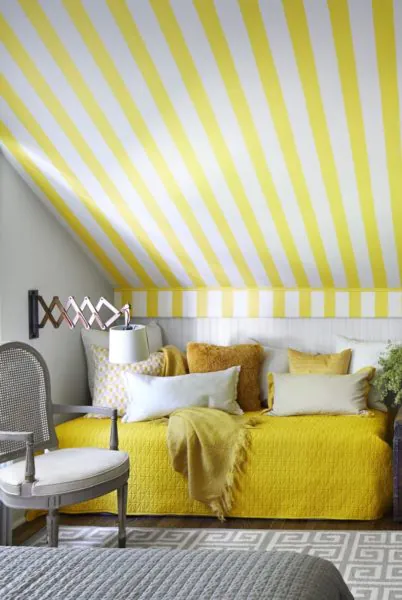 dekorasi kamar tidur remaja kuning