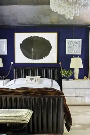 dekorasi kamar warna biru tua
