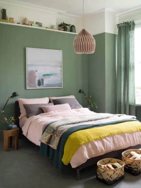 dekorasi kamar warna hijau pengantin
