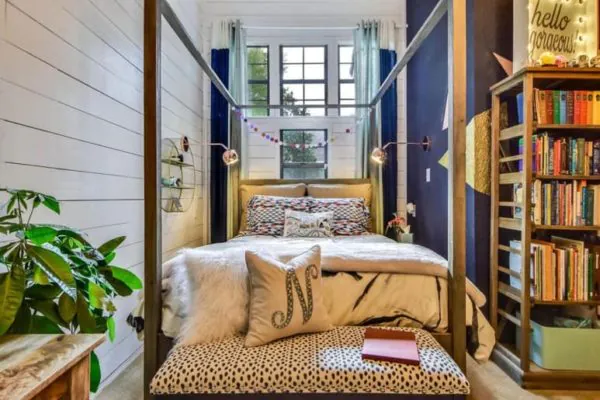 dekorasi tempat tidur sempit remaja