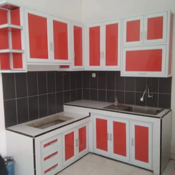 kitchen set orange alumunium