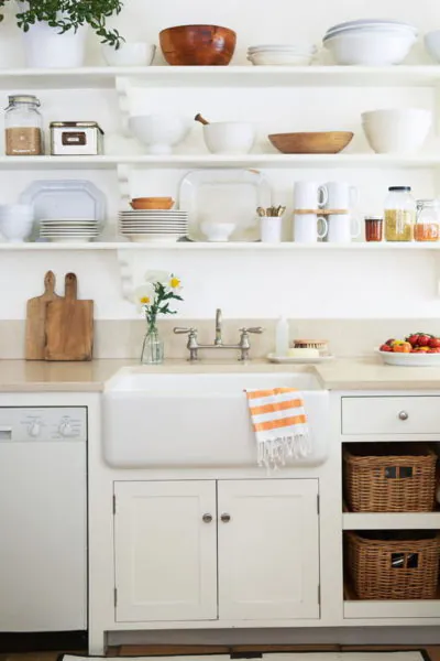 model dapur sempit rak shabby