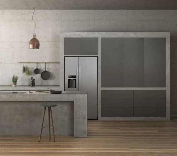 tinggi meja dapur cor
