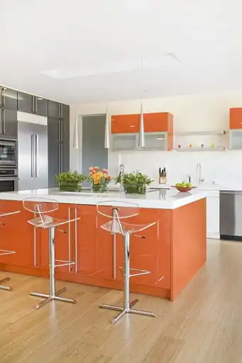 warna dapur orange mewah