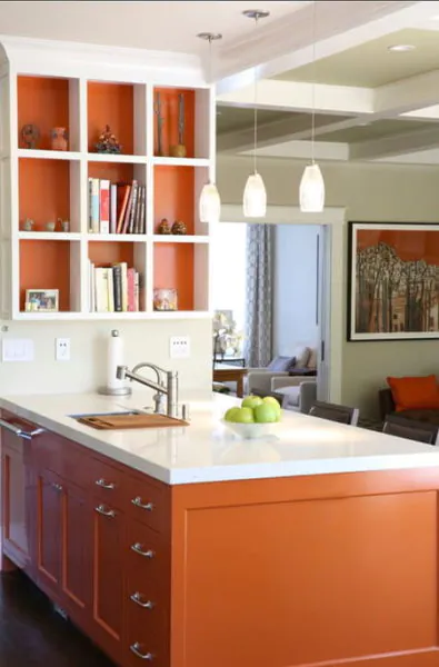 warna dapur orange modern