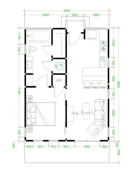 banner denah rumah 6x8