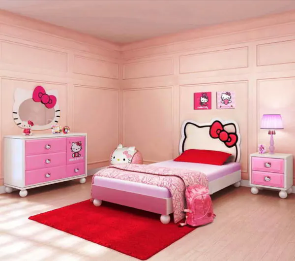 dekor kamar luas hello kitty dewasa