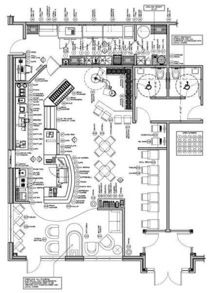 denah cafetaria di mall
