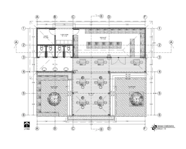 denah cafetaria minimalis