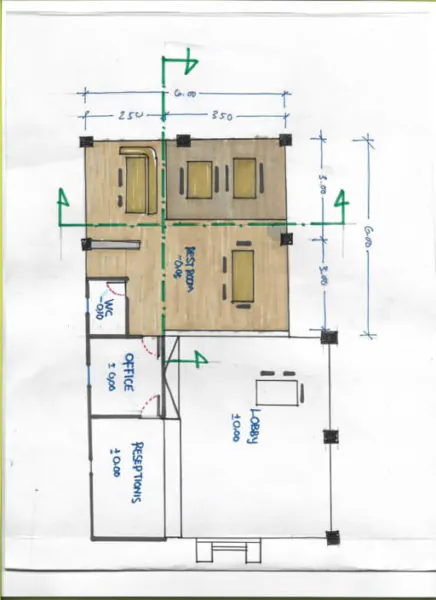 denah cafetaria sederhana