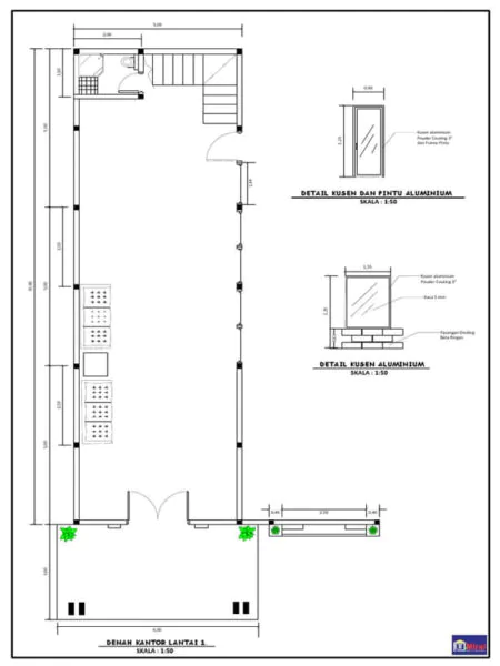 denah kantor sewa panjang