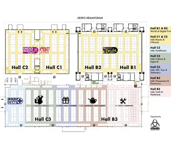 denah ruang pameran indoor kecantikan