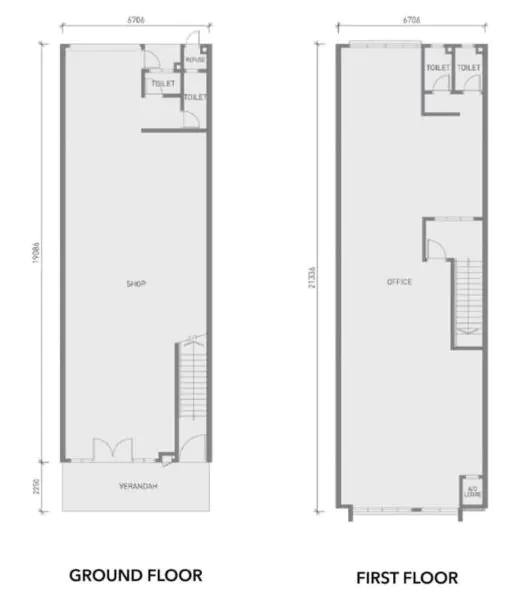 denah ruko 2 lantai modern terbaik