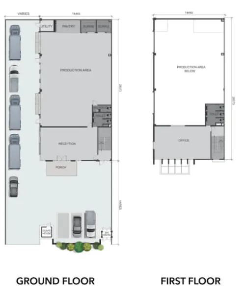 denah ruko retail 2 lantai