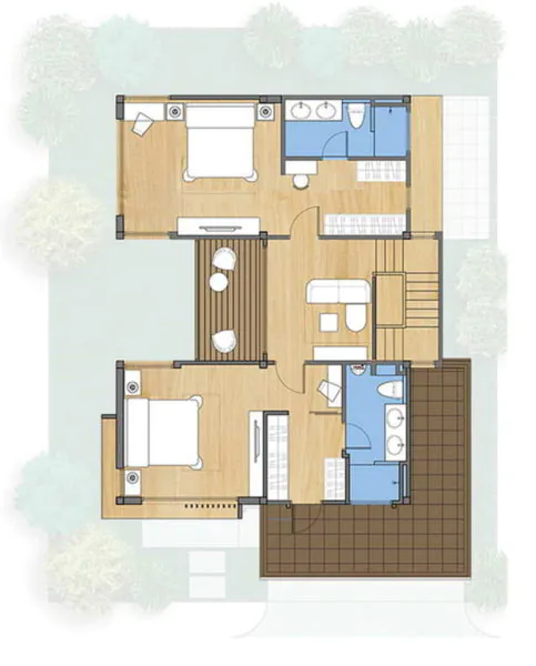 denah rumah 6x10 2 lantai atas