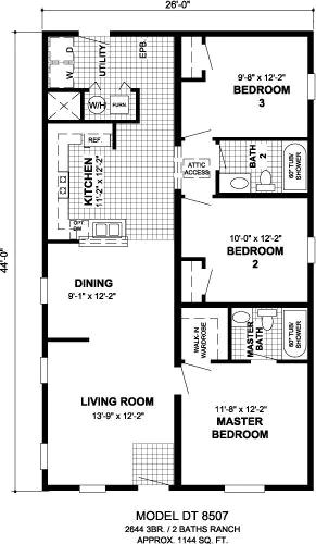 denah rumah 9x12 3 kamar tidur bagus