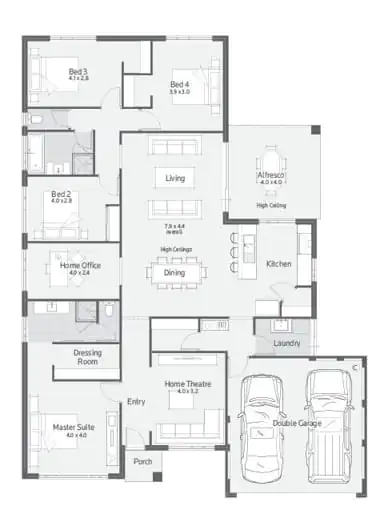 denah rumah 9x12 4 kamar tidur